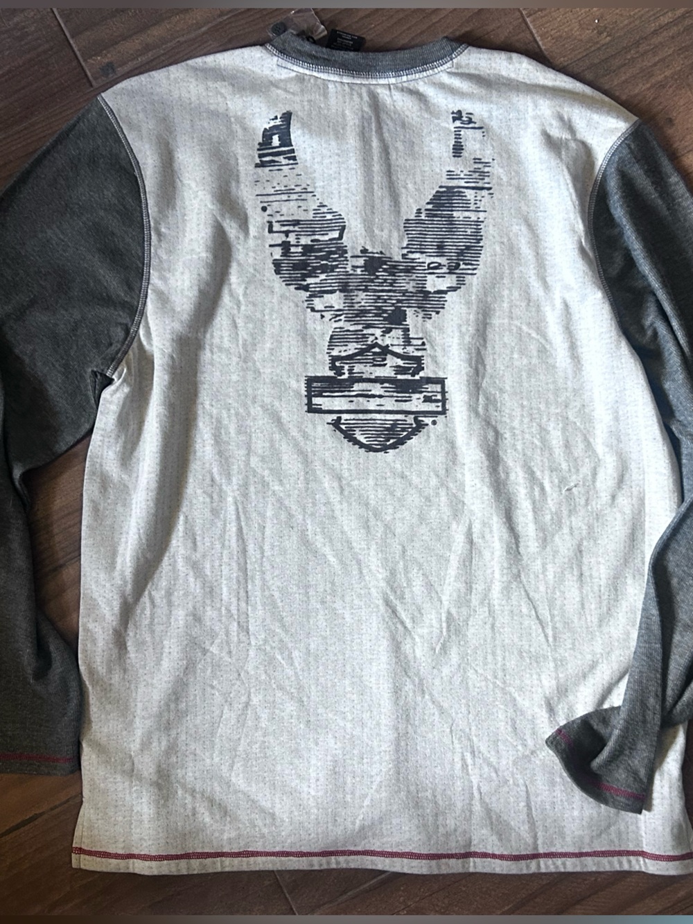 Harley-Davidson Two-Tone Raglan Long-Sleeve Shirt - Heather Gray & Charcoal